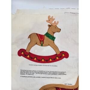 VTG Cranston Keepsake Craft Rocking Reindeer Fabric Panel Cut and Sew Pattern